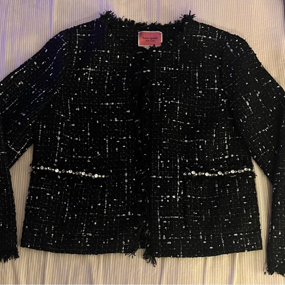 Kate Spade New York Embellished Tweed Blazer